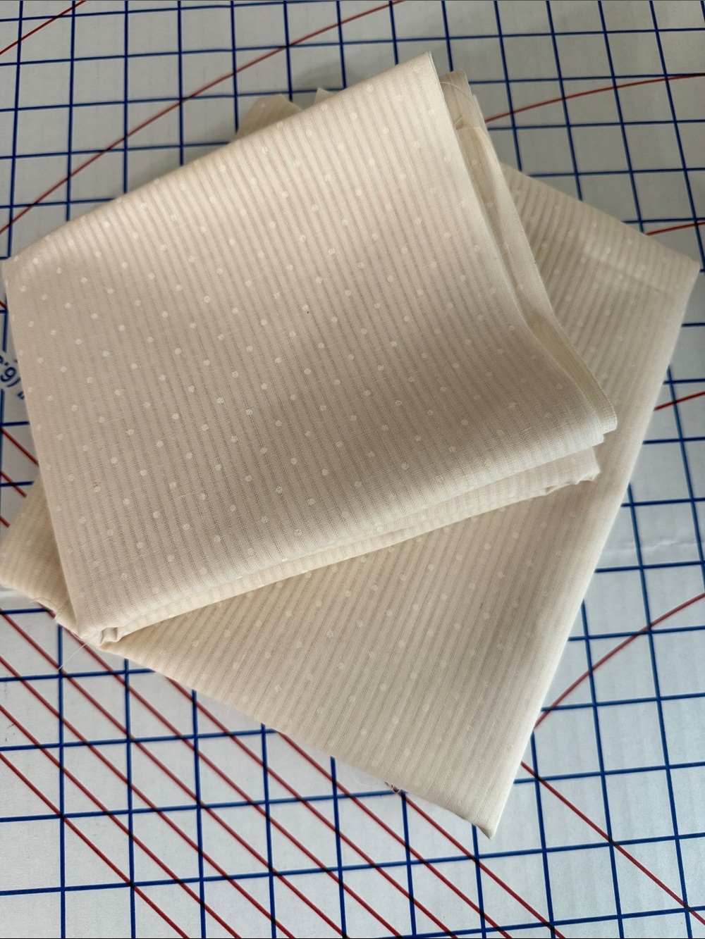 Vintage Butter Yellow Semi Sheer Dot Stripe Fabric 3 Yards 44” 2 Pieces - Picture 12 of 12